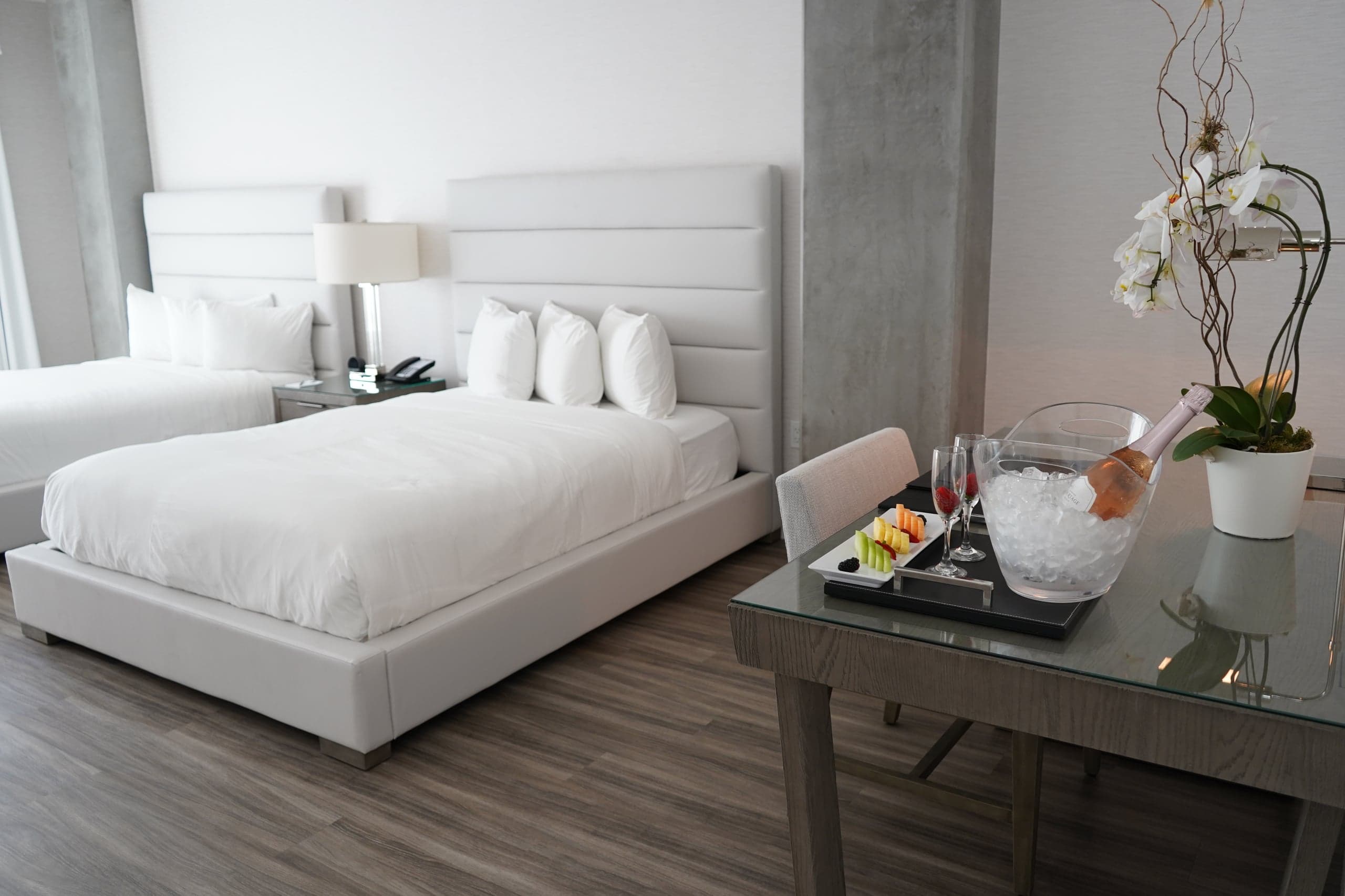 A guest room at The Grand Hotel, Sunnyvale